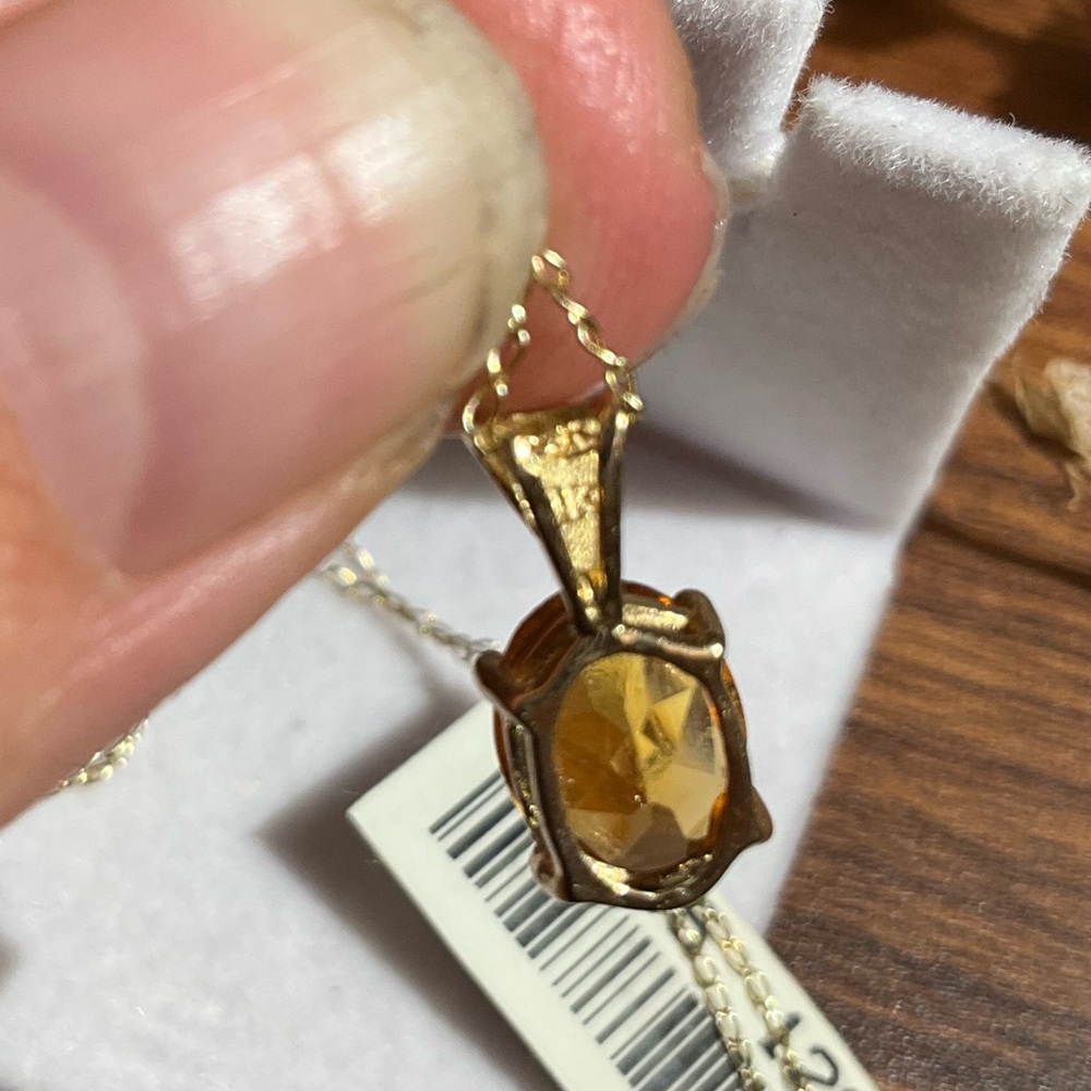 14k Gold Dainty Topaz Necklace NWT - Picture 7 of 12